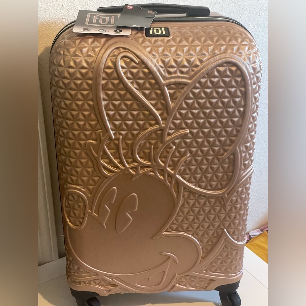 Disney Minnie Mouse  Gold Carry-On Spinner FUL Suitcase Hard Luggage